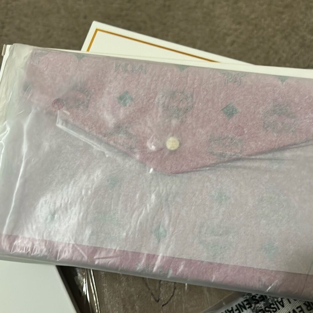 MCM Pink Clutch with Black Accents - Picture 6 of 8